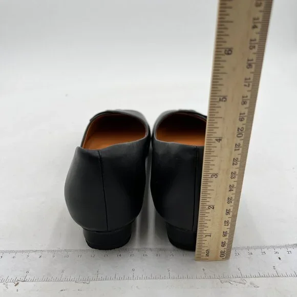 Miss Left Black Square Toe D'Orsay Pumps Low Chunky Heels Slip On Fashion Shoe - Picture 4 of 7